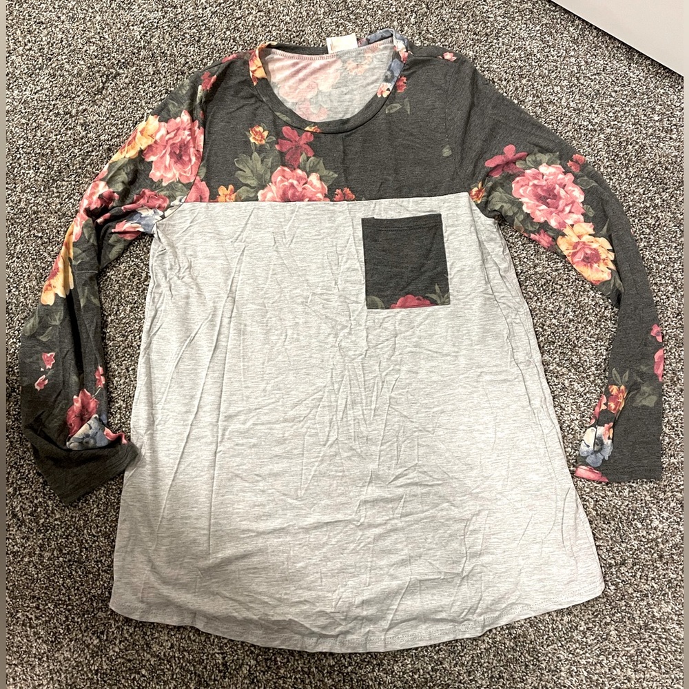 Grey and floral top